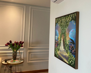 Obra do artista Zau Spinola fixada em parede